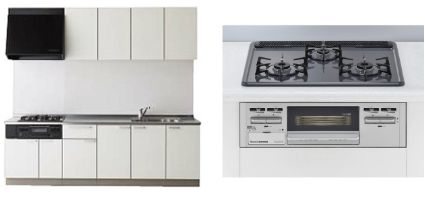 キッチン本体+水栓+レンジフード+ガスコンロ